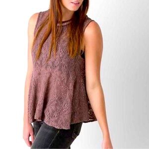 Free People Maisie Purple Lace Top